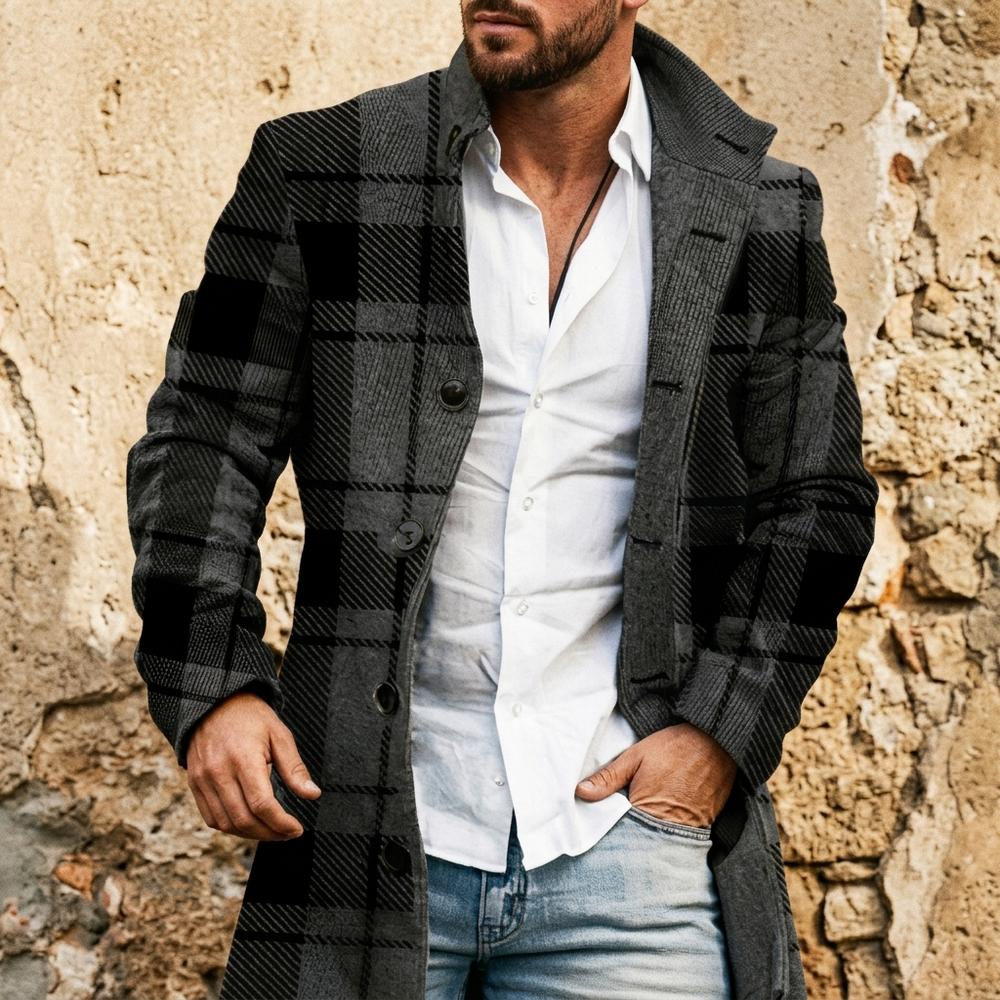 Talbos Closet - Ralev | Plaid Single-Breasted Coat Men