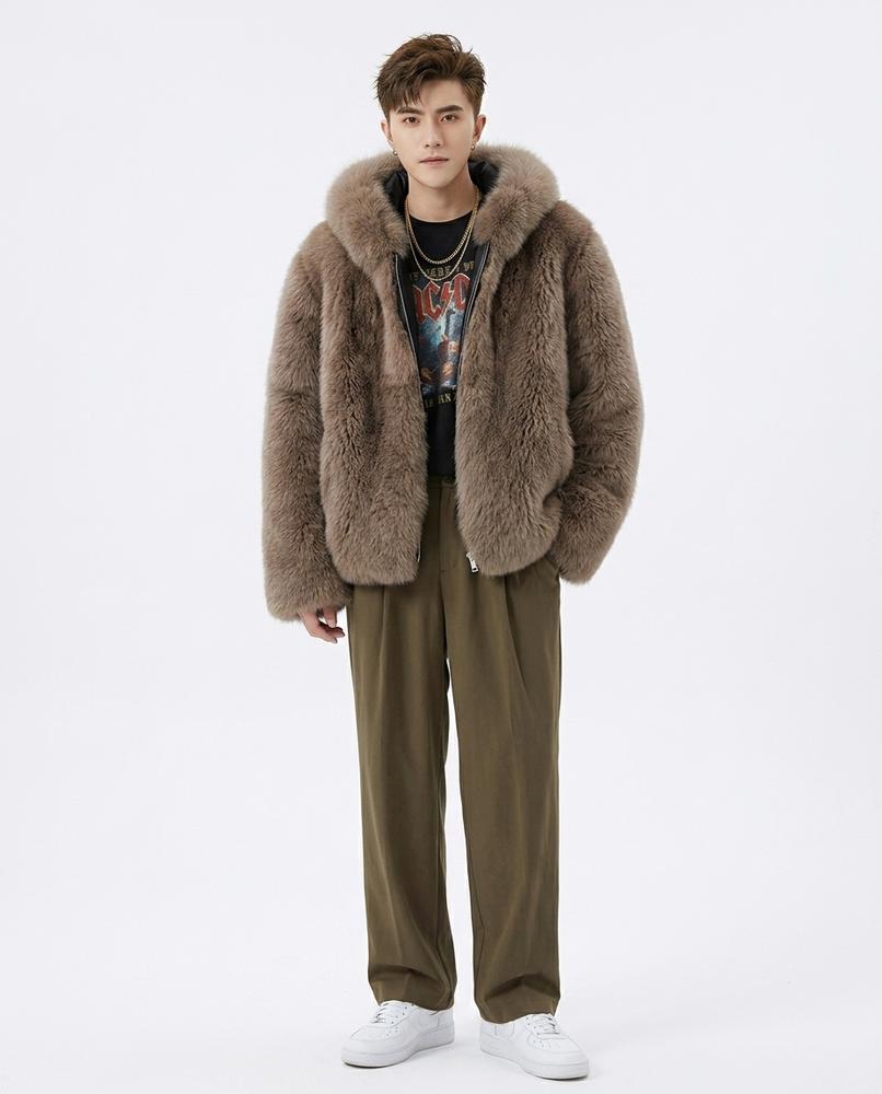 Talbos Closet - Sever | Hooded Faux Fur Jacket Men