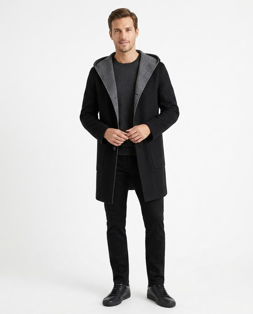 Talbos Closet - Vakar | Hooded Two-Tone Coat Men