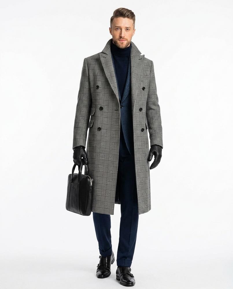 Talbos Closet - Arran | Plaid Double-Breasted Coat Men