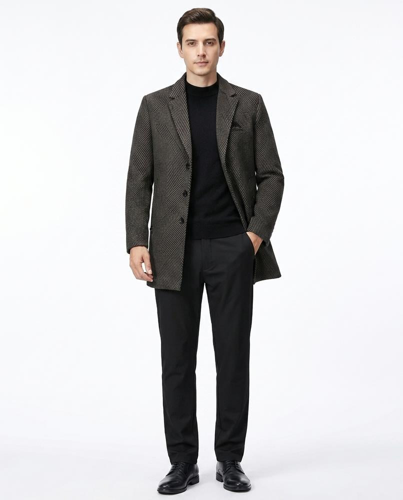 Talbos Closet - Armel | Herringbone Single-Breasted Coat Men