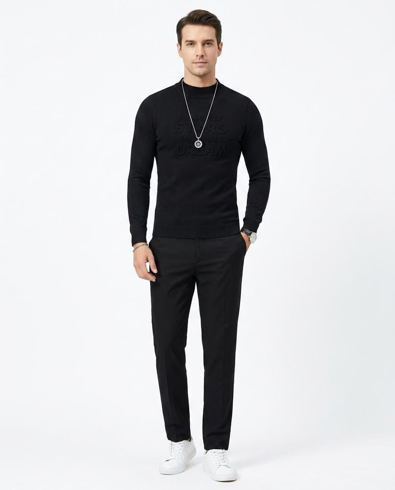 Talbos Closet - Lamel | Mock Neck Embossed Sweater Men