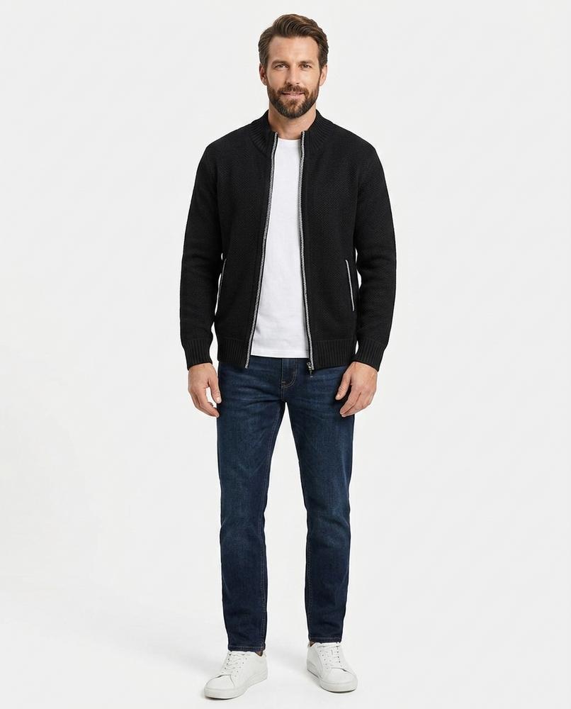 Talbos Closet - Lyver | Zip-Up Structured Knit Cardigan Men