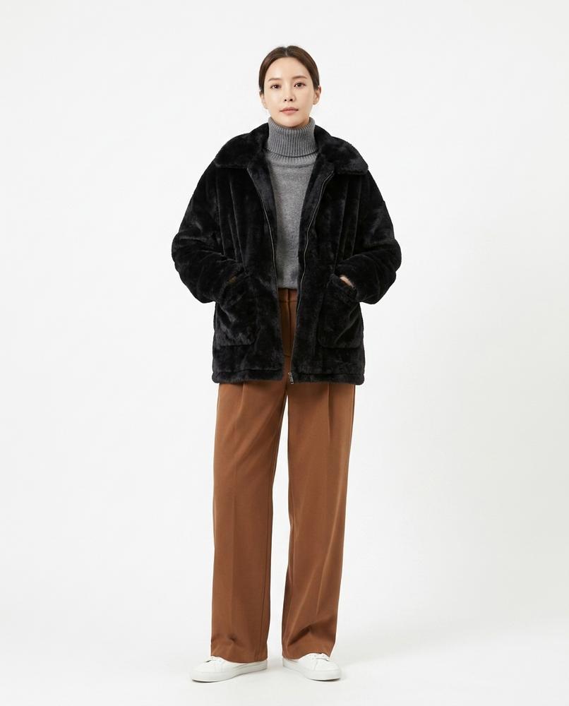 Talbos Closet - Sanor | Plush Zip-Up Jacket Women