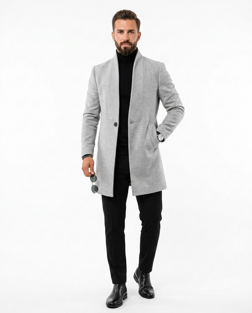 Talbos Closet - Damer | Stand-Collar Textured Coat Men