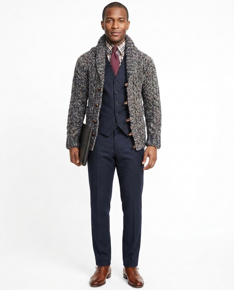 Talbos Closet - Matal | Shawl-Collar Chunky-Knit Cardigan Men