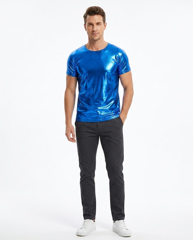 Talbos Closet - Riken | Metallic Short-Sleeved T-Shirt Men