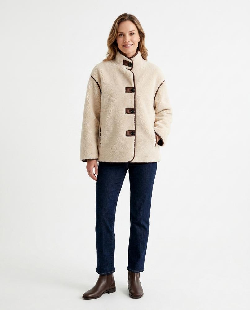 Talbos Closet - Yodar | Fleece Tab-Closure Jacket Women