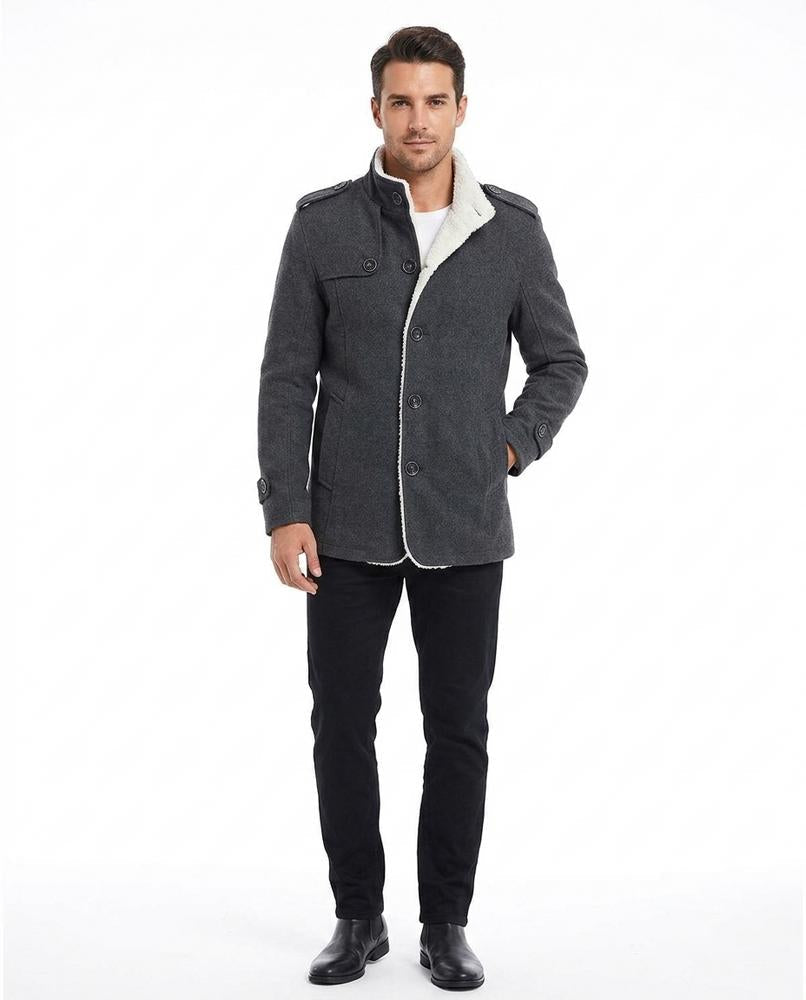 Talbos Closet - Milom | Sherpa-Lined Stand-Collar Coat Men