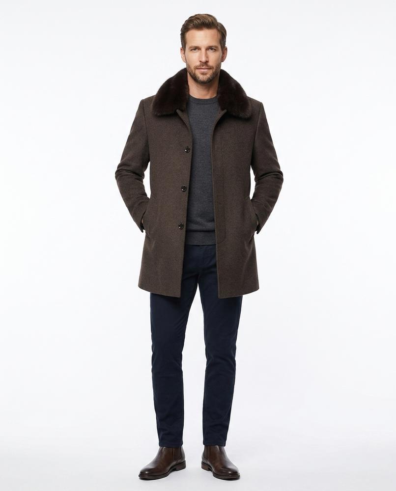 Talbos Closet - Nosin | Wool Faux-Fur Collar Coat Men