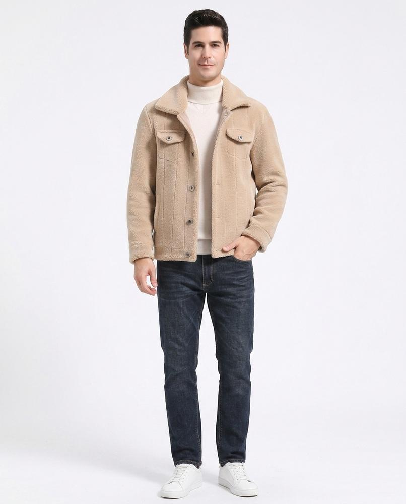 Talbos Closet - Vimer | Faux Shearling Button-Up Jacket Men