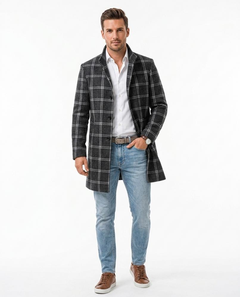 Talbos Closet - Roser | Checked Slim Fit Coat Men