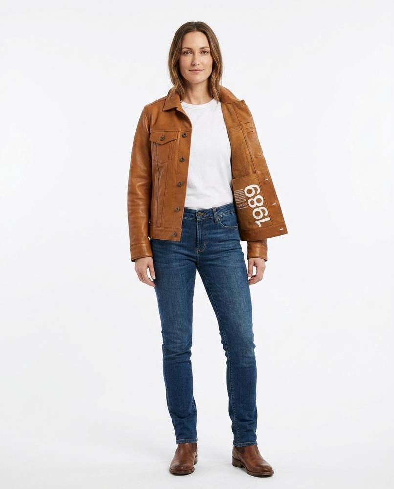 Talbos Closet - Nesol | Leather Contrast-Stitched Jacket Men