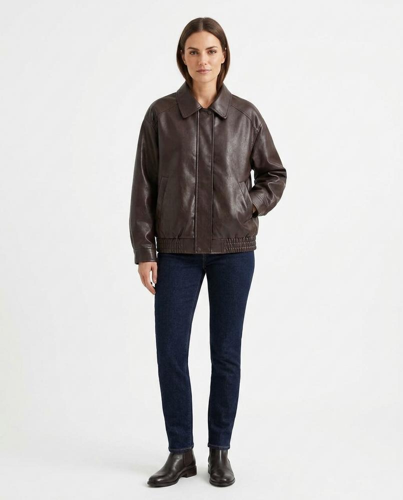 Talbos Closet - Tanal | Collared Elastic-Hem Jacket Women