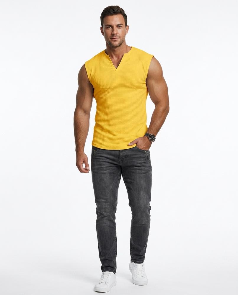 Talbos Closet - Camin | Waffle-Knit Sleeveless Top Men