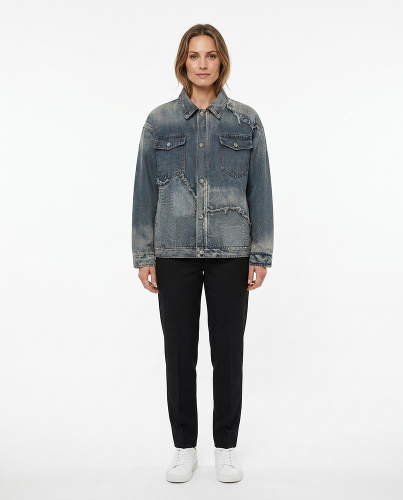 Talbos Closet - Tisil | Washed Patched Denim Jacket Men