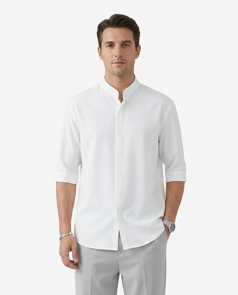 Talbos Closet - Codar | Mandarin Collar Three-Quarter Sleeve Shirt Men