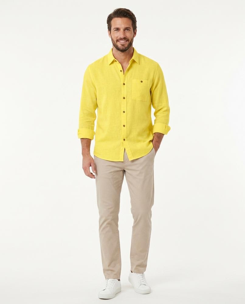 Talbos Closet - Salan | Linen-Blend Long-Sleeved Shirt Men