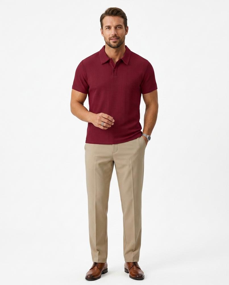 Talbos Closet - Nedan | Ribbed Knitted Polo Shirt Men