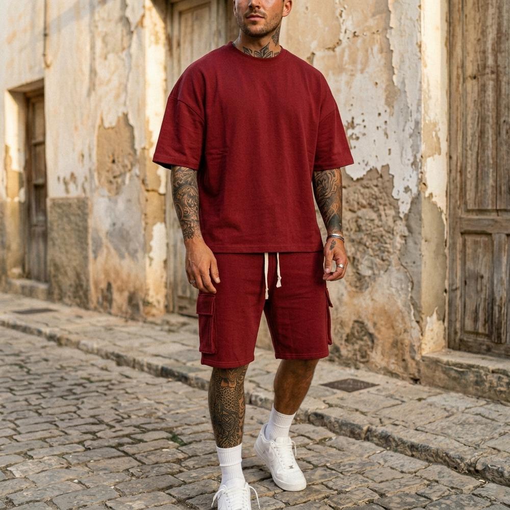 Theresa Mode Elsil Kurzärmliges Weitgeschnittenes Shirt Herren - Grau