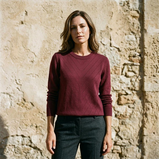 Theresa Mode Raram Langärmliger Strukturierter Pullover Damen