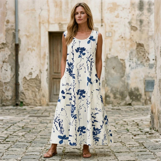 Theresa Mode Tidar Ärmelloses Geblümtes Kleid Damen