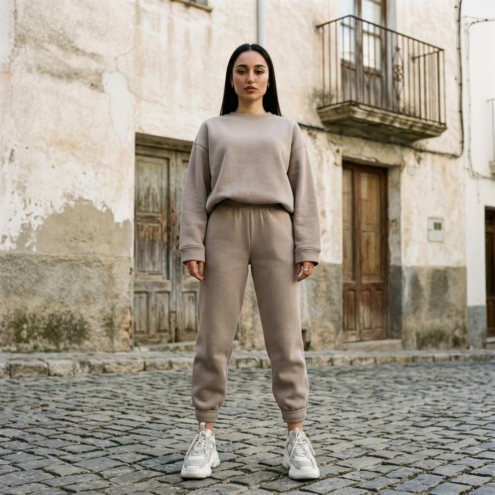 Theresa Mode Yoral Zweiteiliger Lockerer Anzug Hose und Pullover Damen
