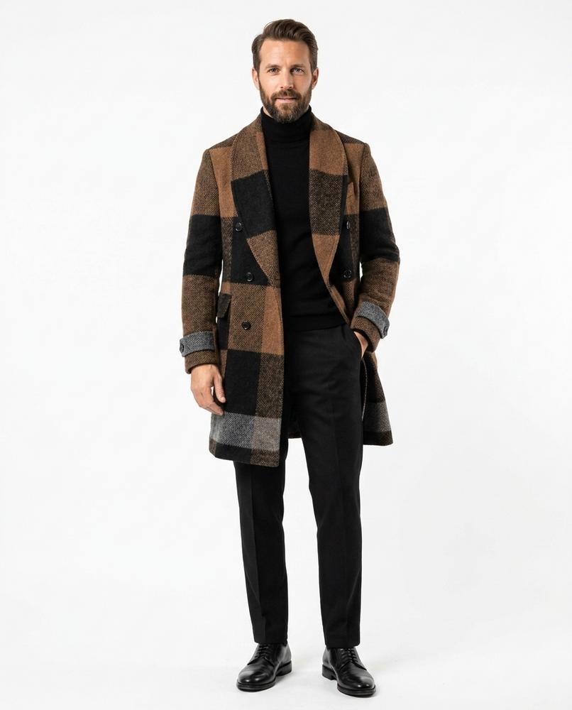 Talbos Closet - Nomon | Double-Breasted Plaid Coat Men