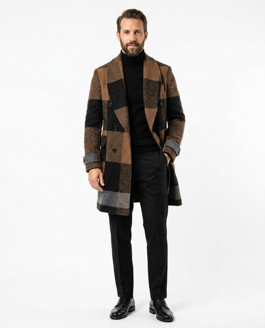 Talbos Closet - Nomon | Double-Breasted Plaid Coat Men