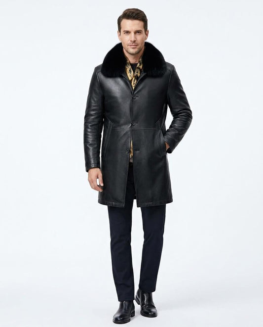 Talbos Closet - Arsen | Leather Fur-Collar Coat Men