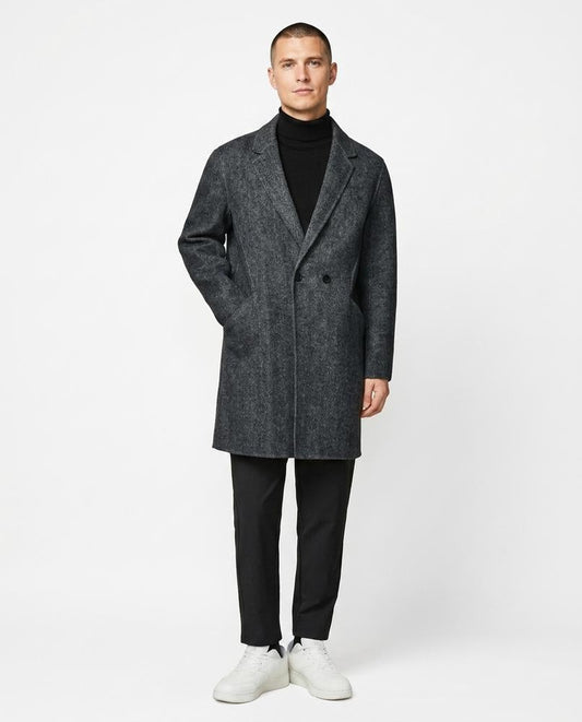 Talbos Closet - Rizan | Herringbone Single-Breasted Coat Men