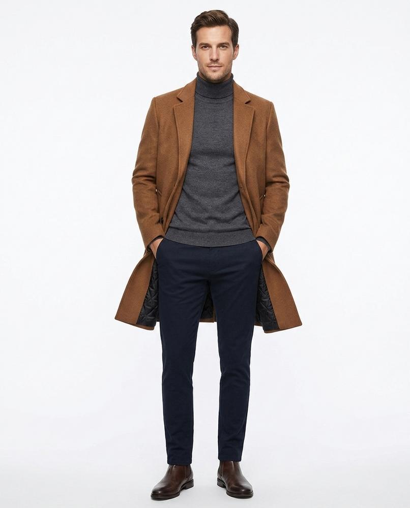 Talbos Closet - Colar | Single-Breasted Quilted-Lined Coat Men