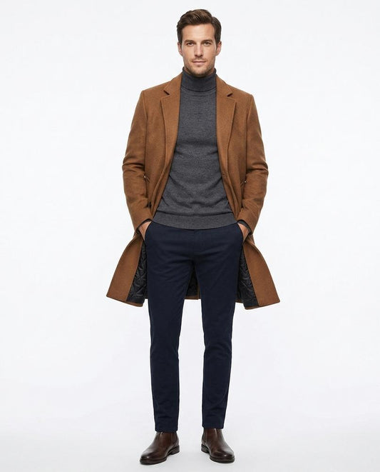 Talbos Closet - Colar | Single-Breasted Quilted-Lined Coat Men