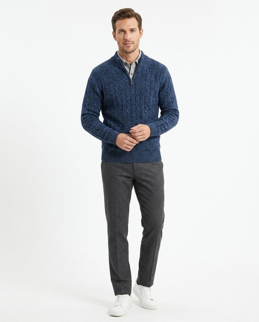 Talbos Closet - Veram | Cable-Knit Half-Zip Sweater Men