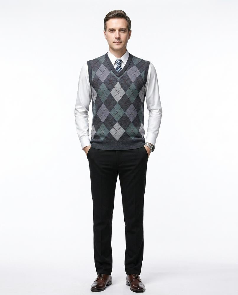 Talbos Closet - Rilom | Argyle Knitted Vest Men