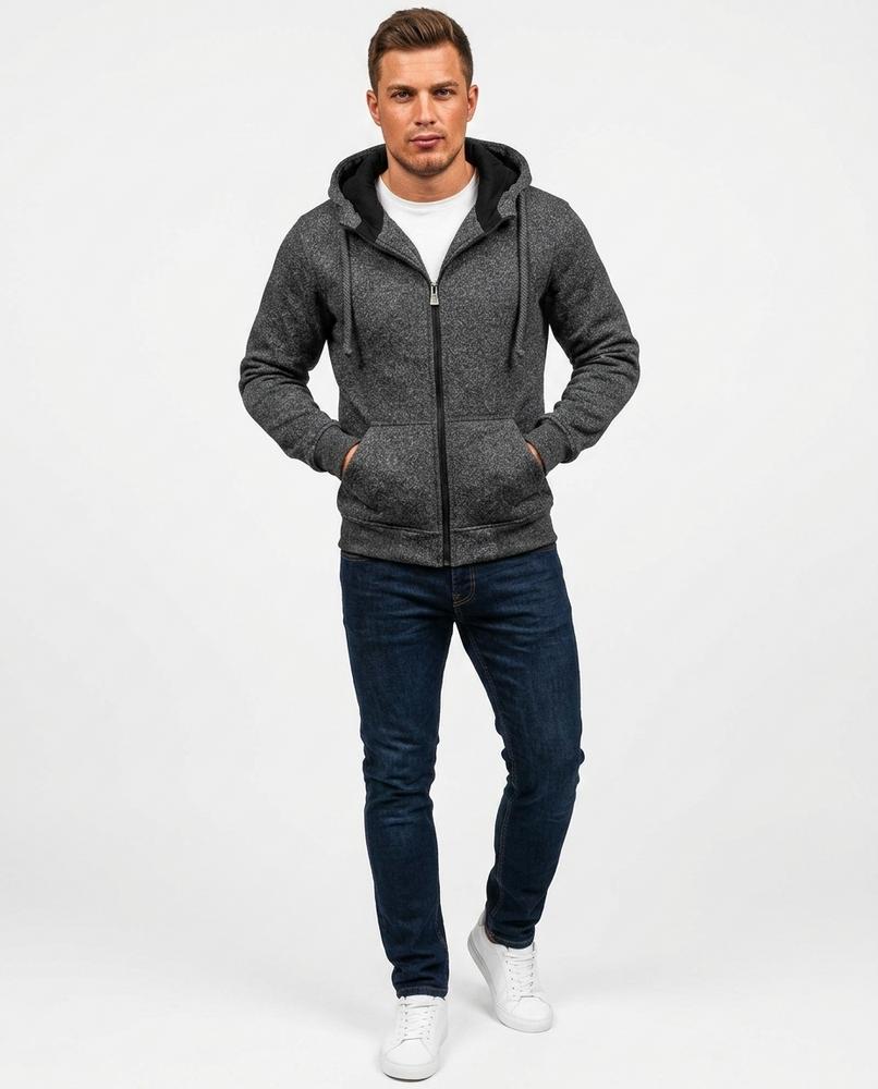 Talbos Closet - Lydan | Zip-Up Heathered Hoodie Men