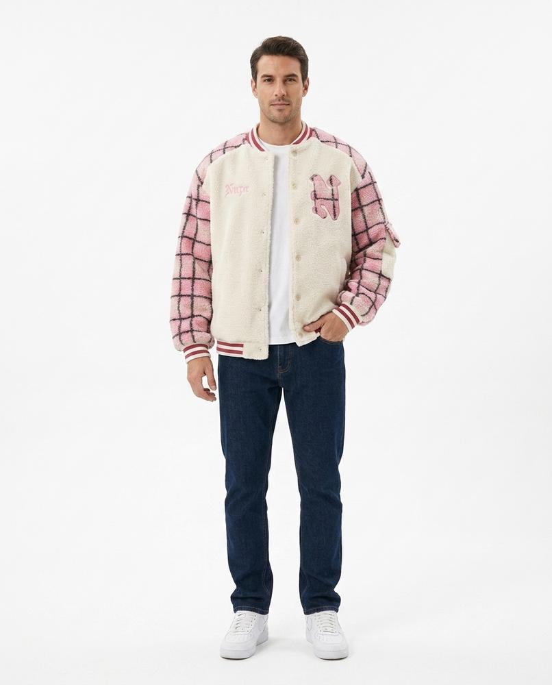 Talbos Closet - Ellin | Fleece Plaid-Sleeve Jacket Men