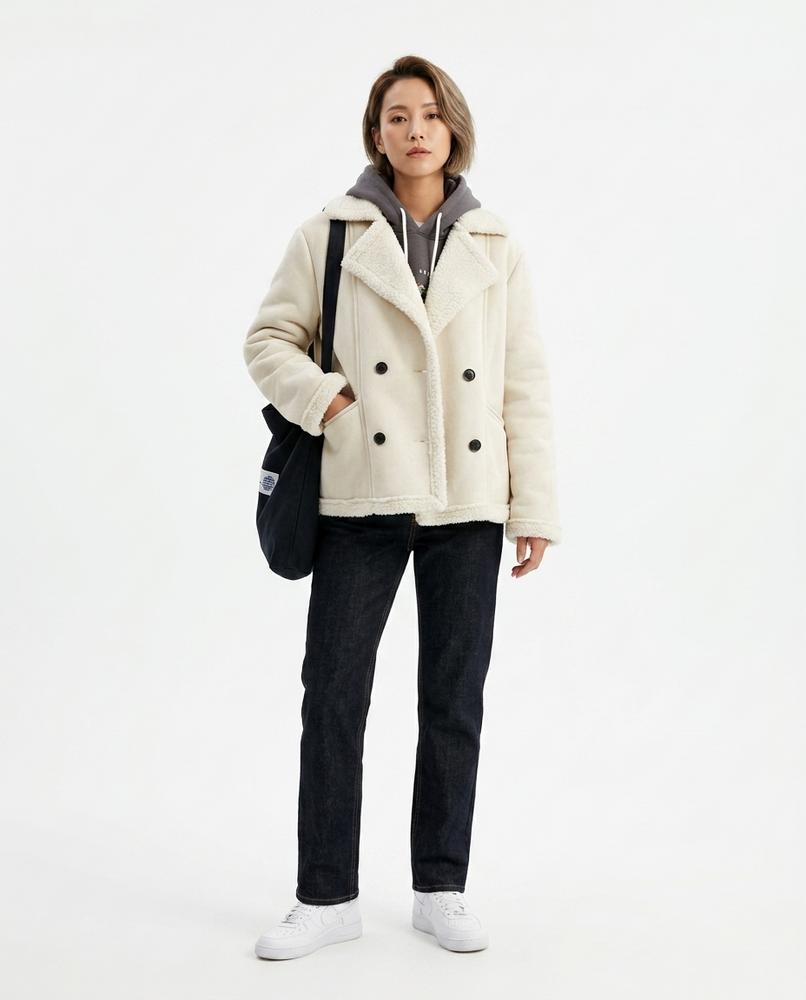 Talbos Closet - Alzan | Double-Breasted Shearling-Lined Jacket Women