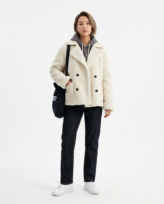 Talbos Closet - Alzan | Double-Breasted Shearling-Lined Jacket Women