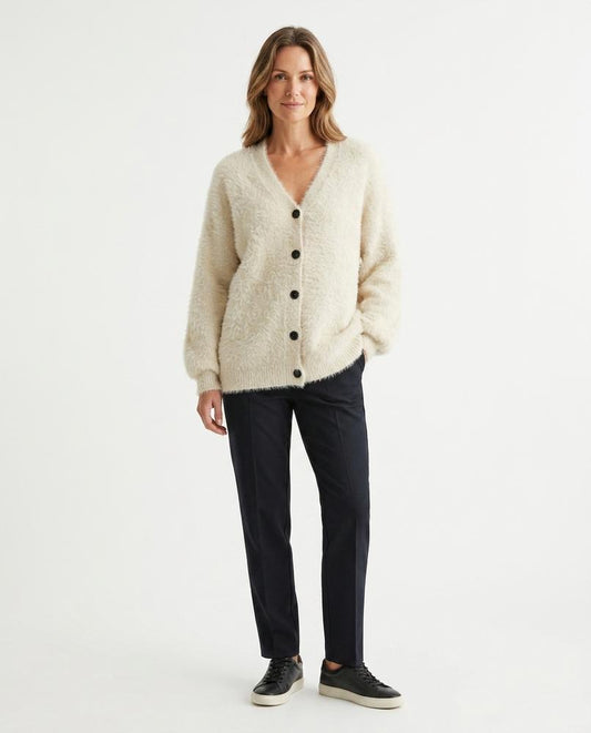 Talbos Closet - Caral | Fluffy Button-Up Knit Cardigan Women