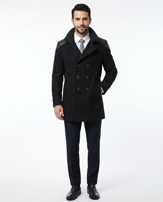 Talbos Closet - Kazan | Double-Breasted Ribbed-Collar Coat Men