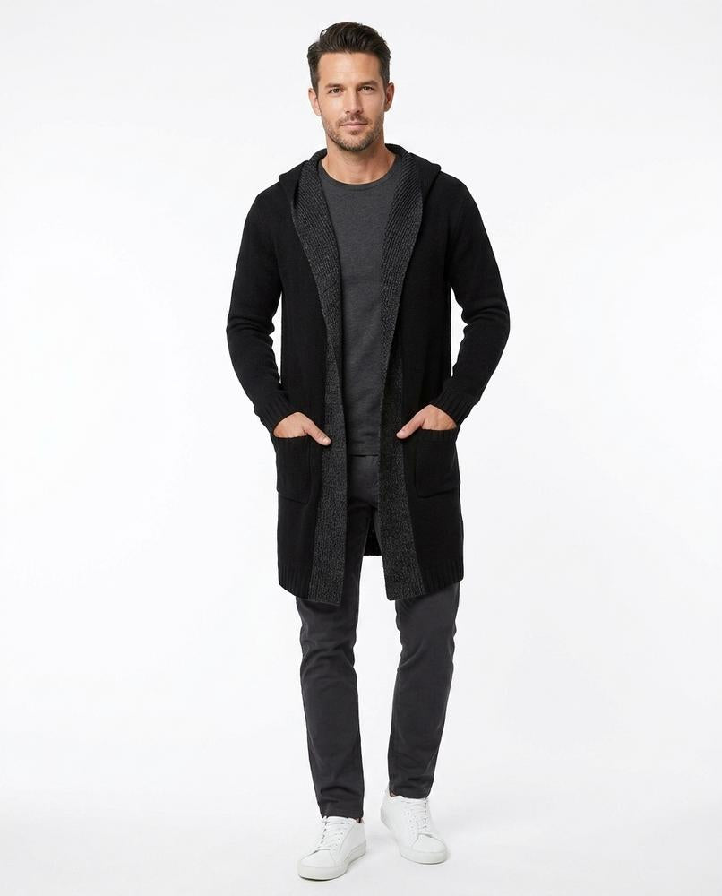 Talbos Closet - Noven | Hooded Longline Knit Cardigan Men