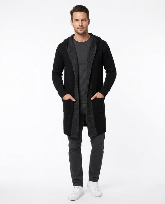 Talbos Closet - Noven | Hooded Longline Knit Cardigan Men