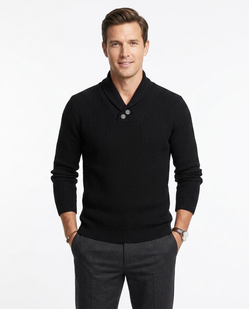 Talbos Closet - Nesil | Rib-Knit Shawl Collar Sweater Men