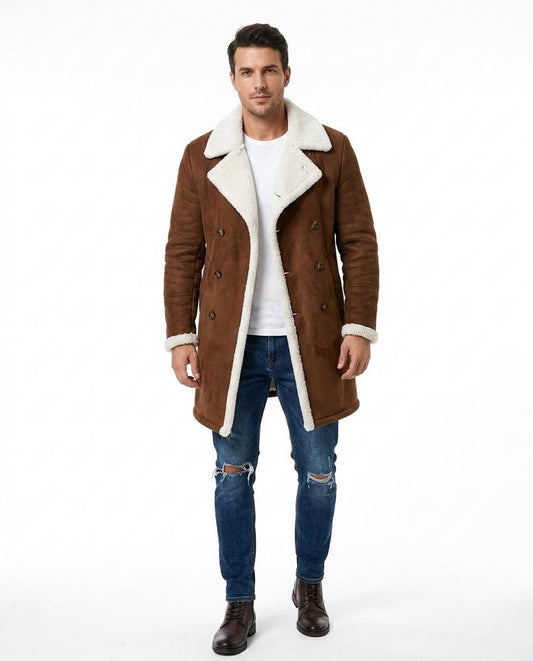 Talbos Closet - Vaver | Double-Breasted Sherpa-Lined Coat Men