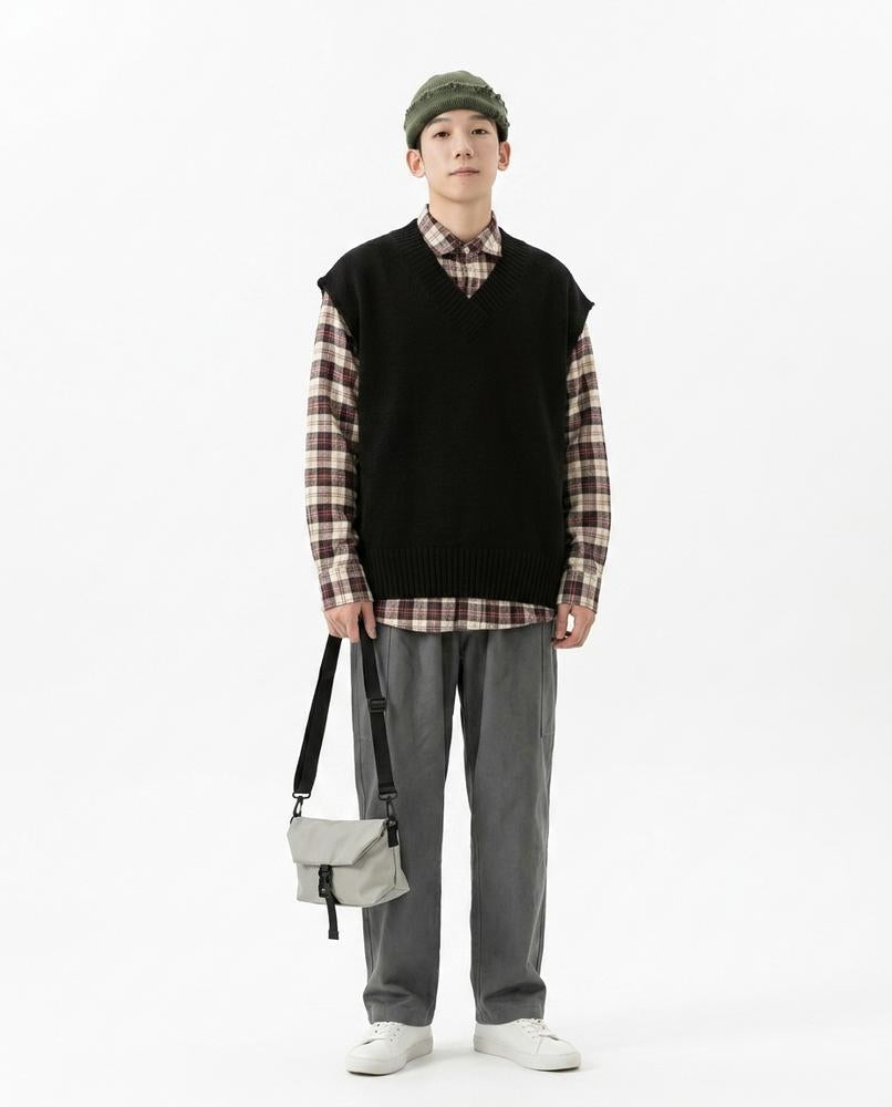 Talbos Closet - Elsan | Knitted V-Neck Vest Men