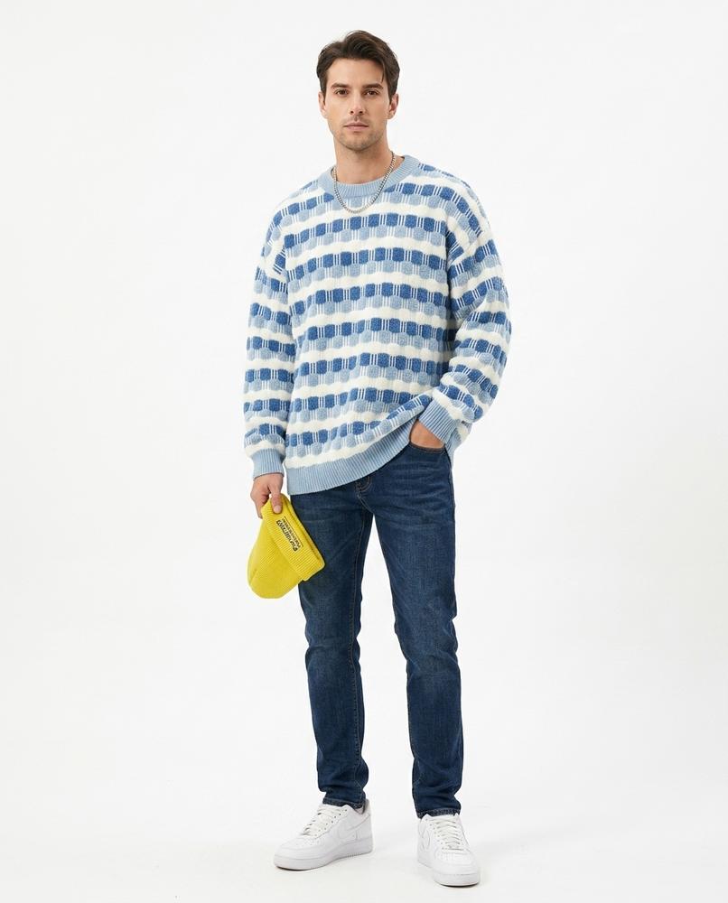 Talbos Closet - Darev | Textured Striped Sweater Men