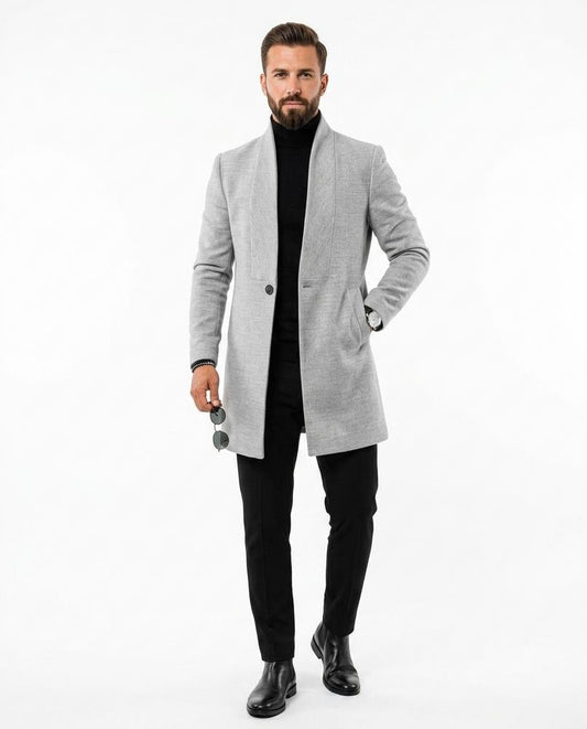 Talbos Closet - Damer | Stand-Collar Textured Coat Men