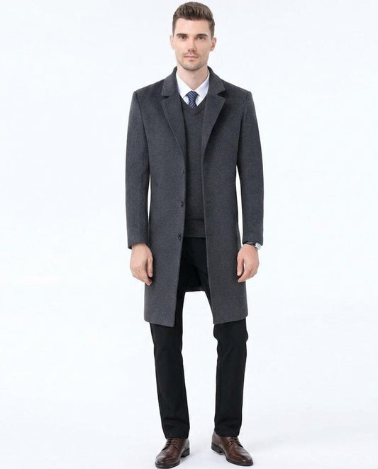Talbos Closet - Romar | Single-Breasted Notched Lapel Coat Men