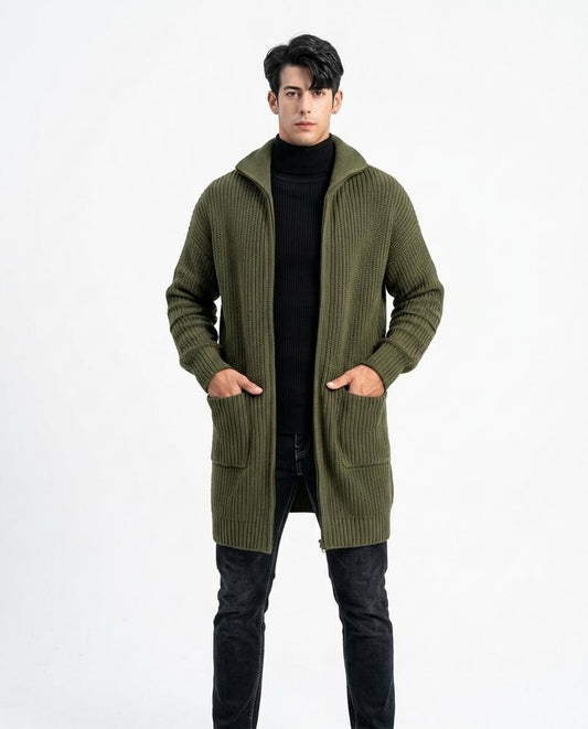 Talbos Closet - Casan | Longline Rib-Knit Knit Cardigan Men